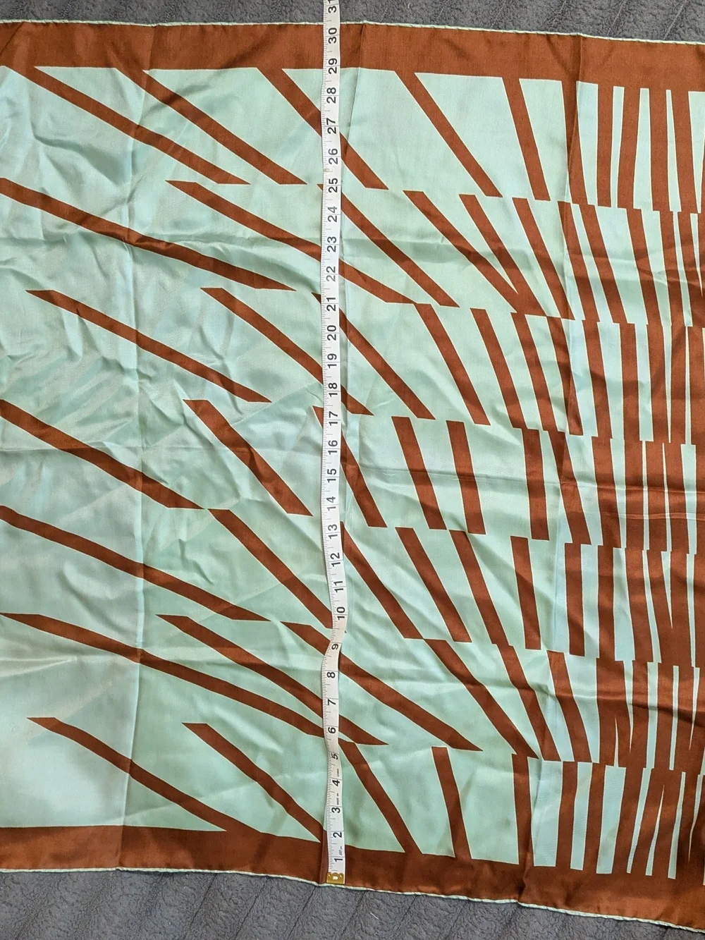 Modern Mint and Brown Geometric Bedding Throw